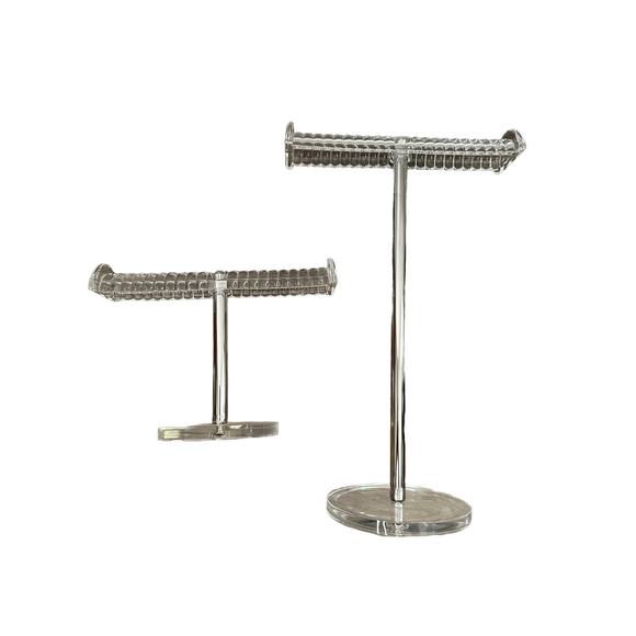 Isaac Jacobs Clear Acrylic Necklace Bracelet Holder Organizer Stands for Jewelry - Picture 4 of 6